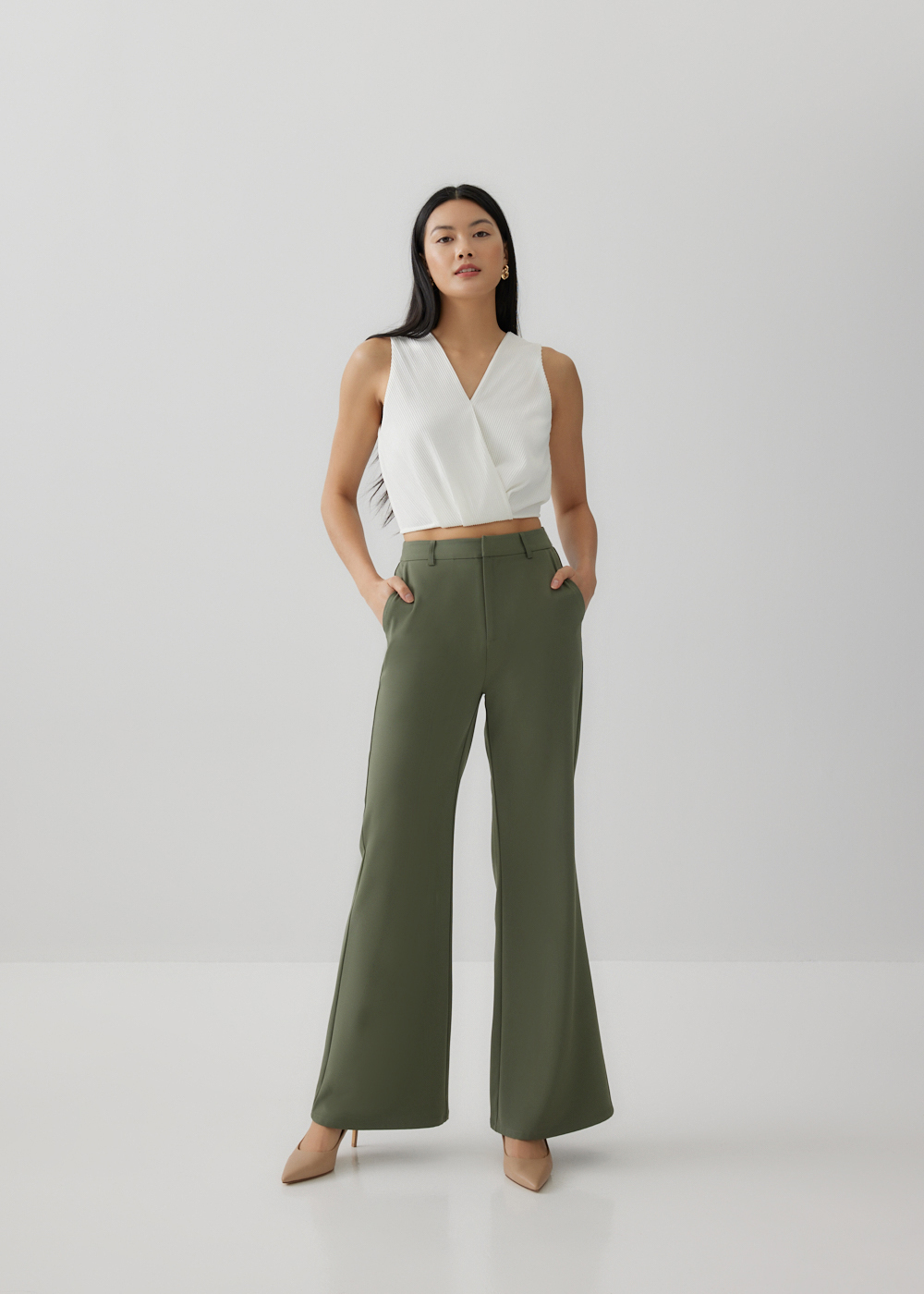 

Rouinna Pleat Wrap Crop Top -031-XL