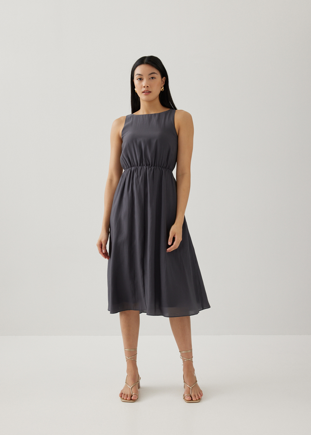 

Salome Elastic Reversible Flare Midi Dress-171-S