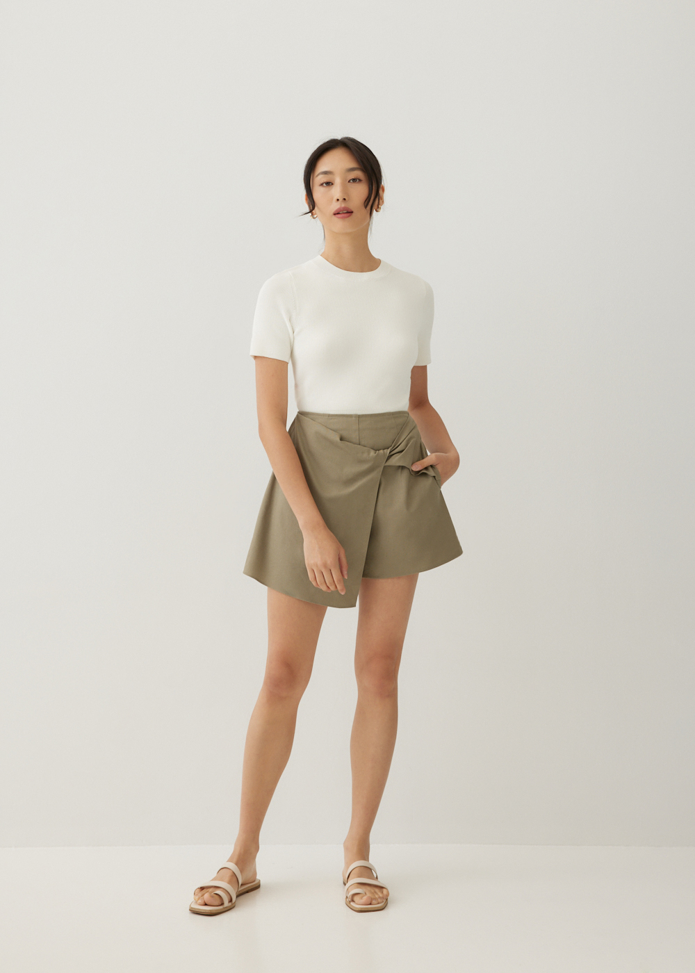 

Dessa Linen Twist Front Skort-149-L