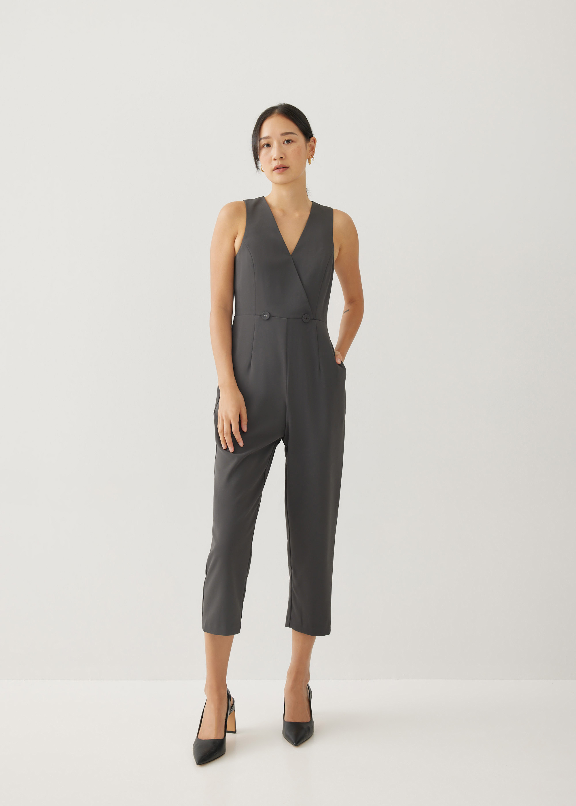 

Mina Tailored Peg Leg Maxi Jumpsuit-171-XS