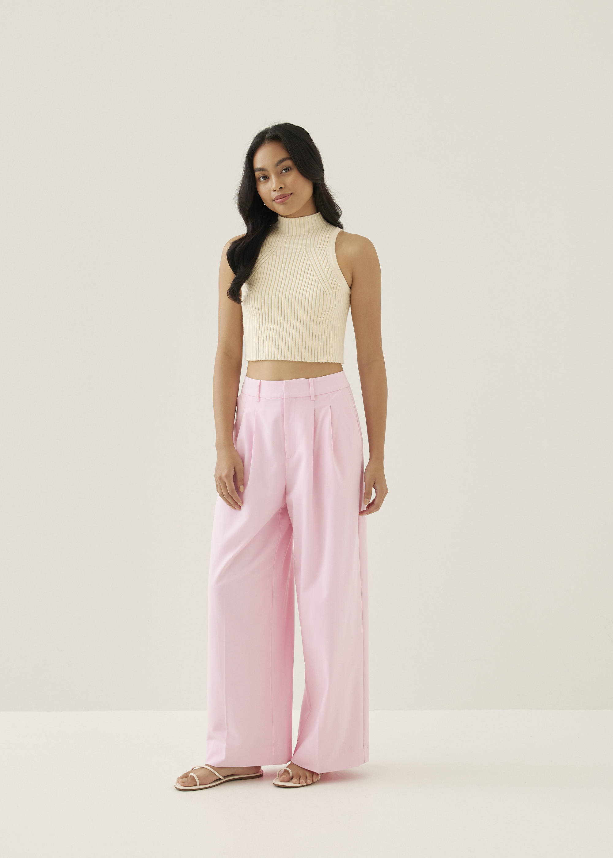 

Thalie Tailored Wide Leg Pants-034-S