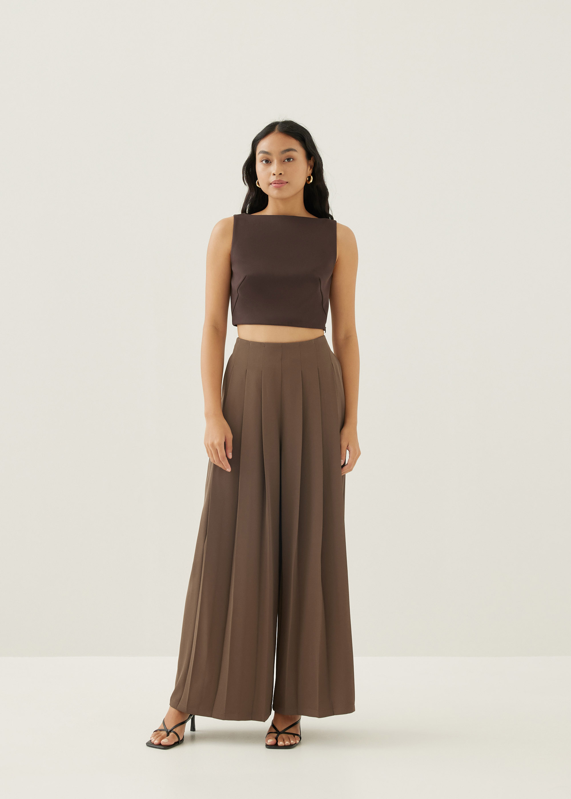 

Aneth Pleated Straight Leg Pants-277-M