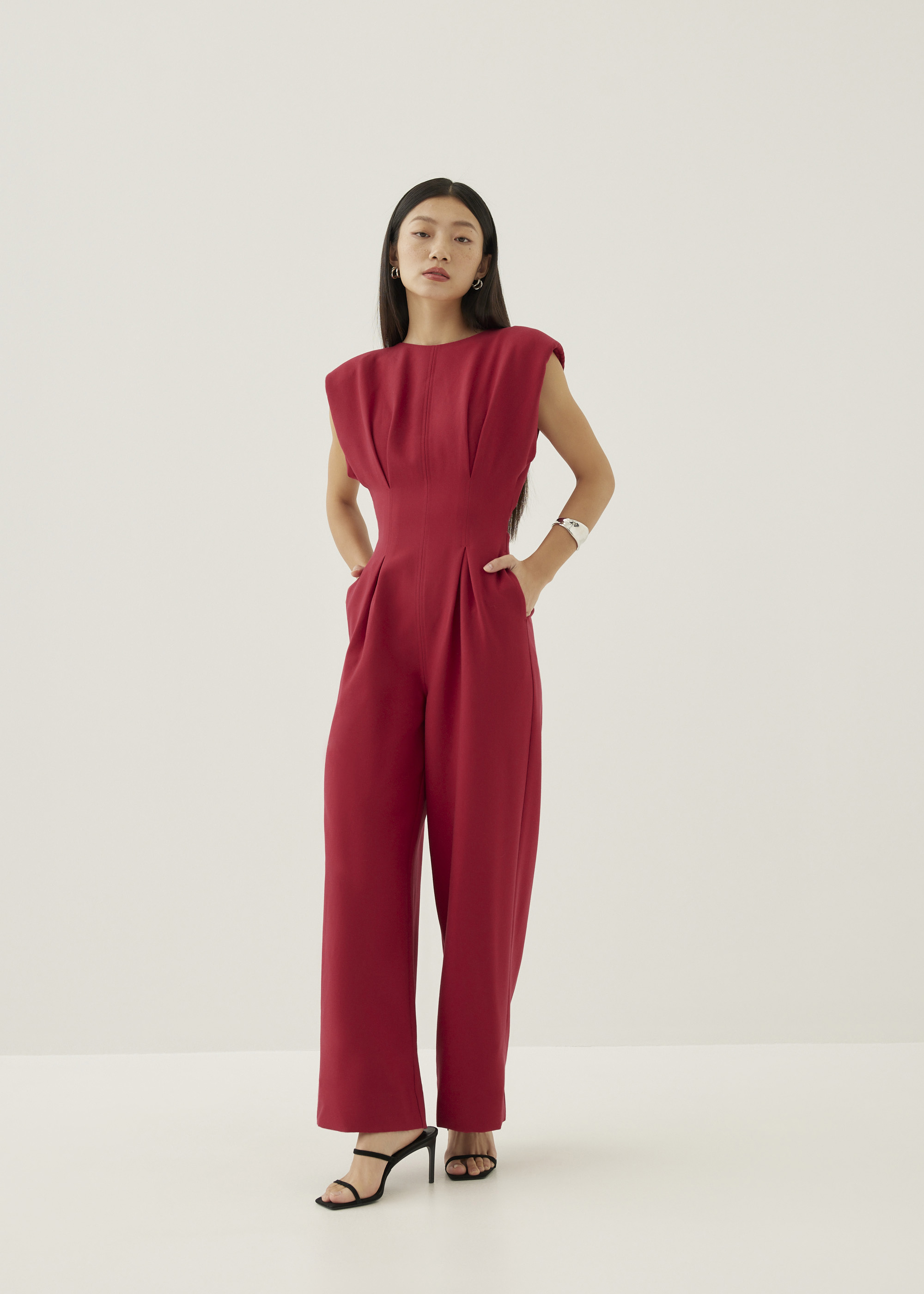 

Glynda Padded Cut Out Straight Leg Jumpsuit-020-XS