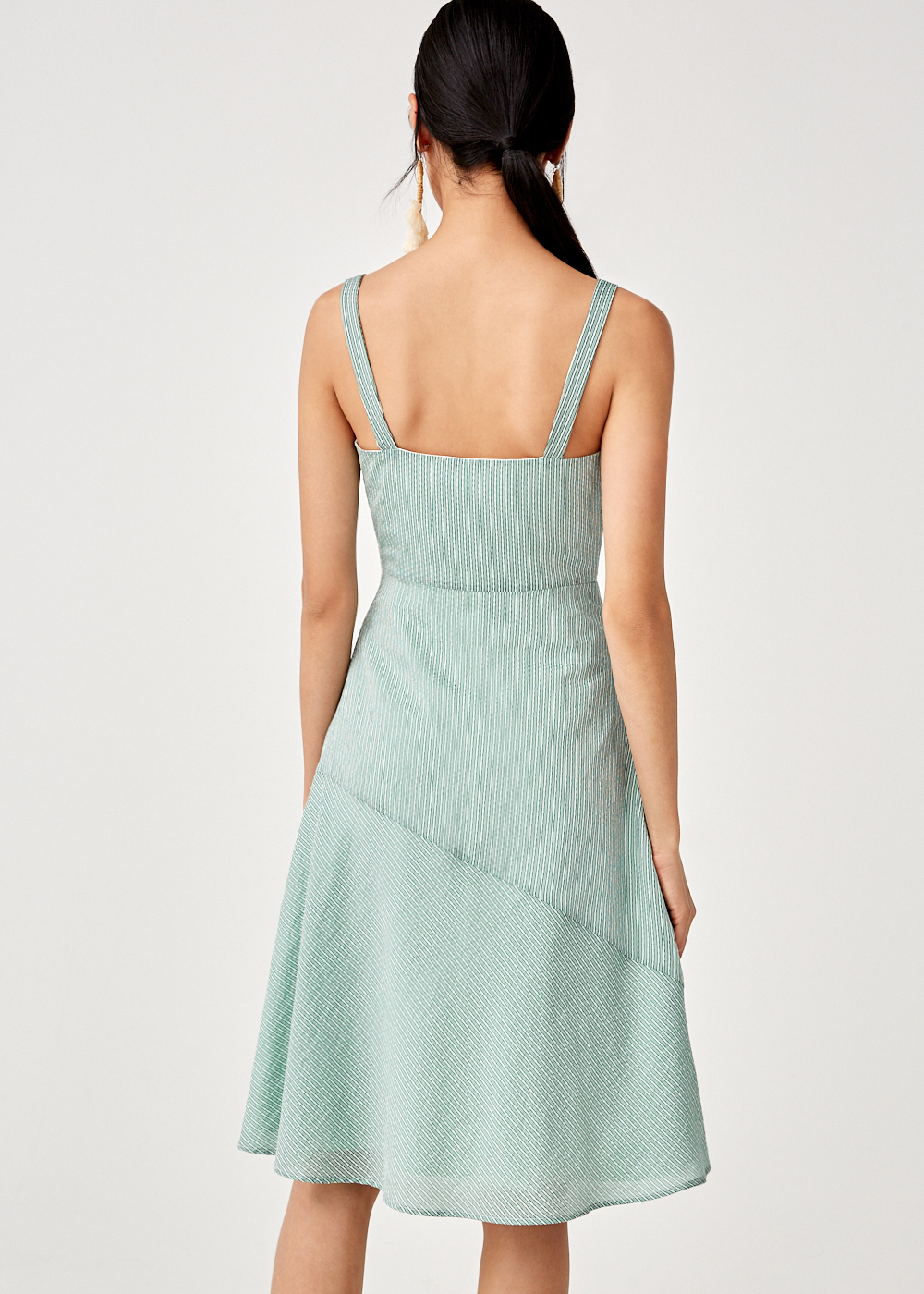 pinstripe midi dress