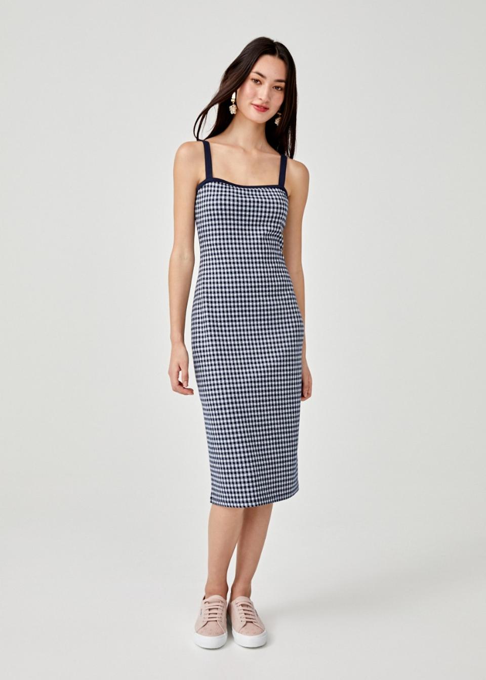 Buy Melody Gingham Knit Bodycon Dress Love Bonito Singapore Shop Women S Fashion Online