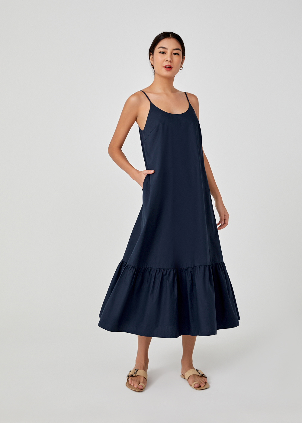 

Philippa Cotton Ruffle Maxi Dress-052-XS