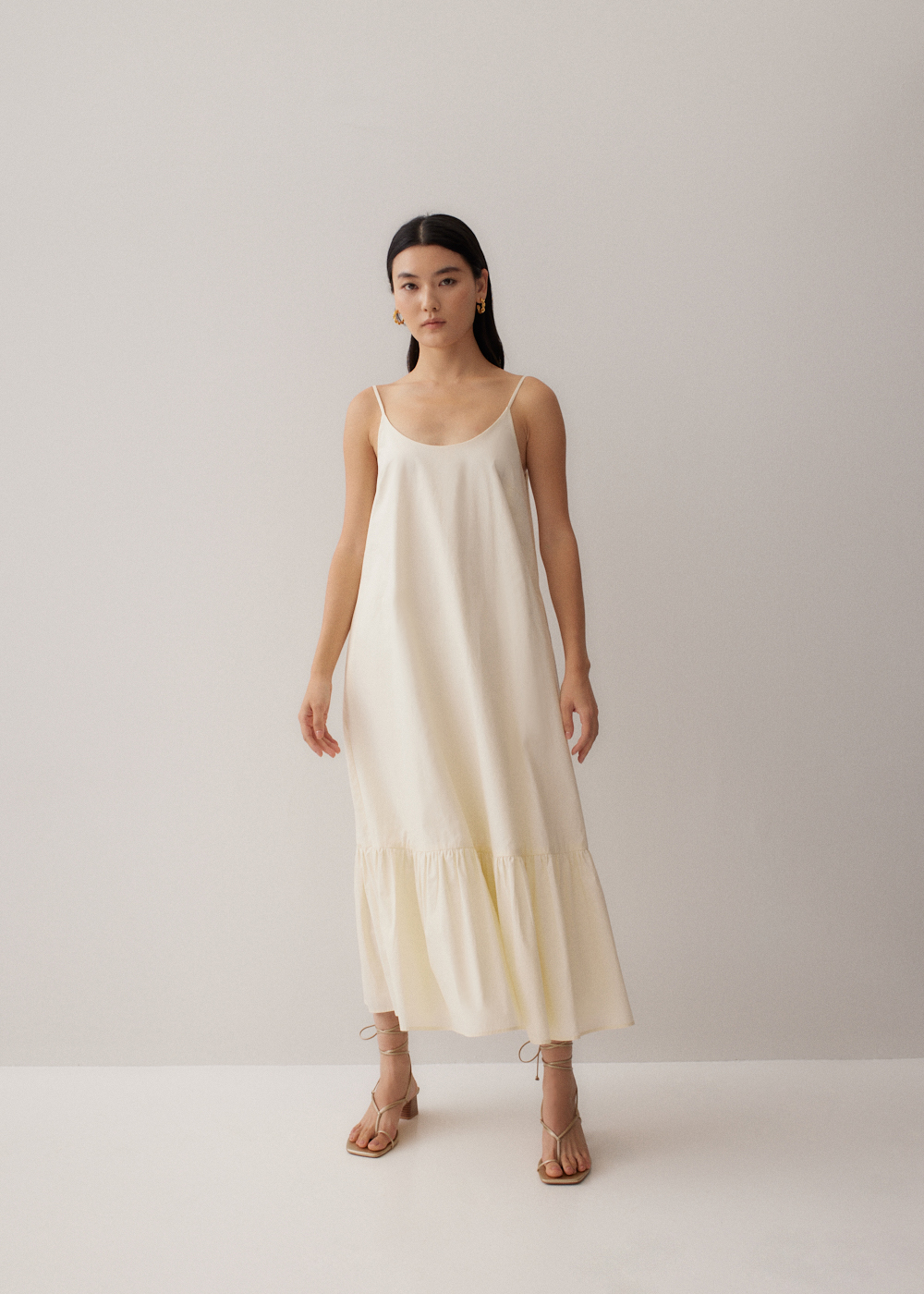 

Philippa Cotton Ruffle Maxi Dress-106-S