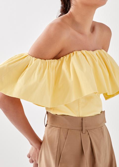 Buy Wilhemina Off Shoulder Ruffle Bustier Top @ Love, Bonito Malaysia ...