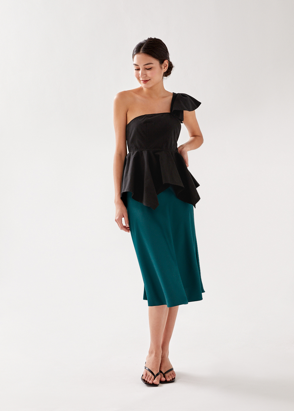 asymmetrical ruffle top