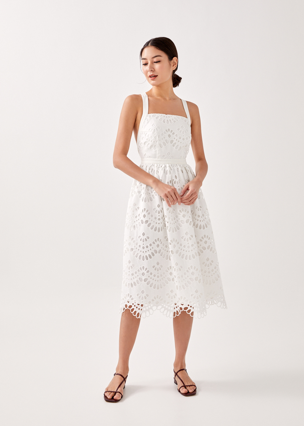 white lace midi