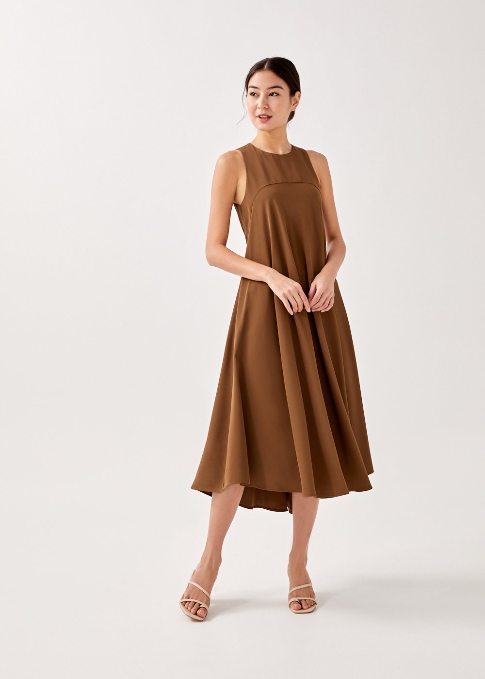 Brown midaxi dress Clearance