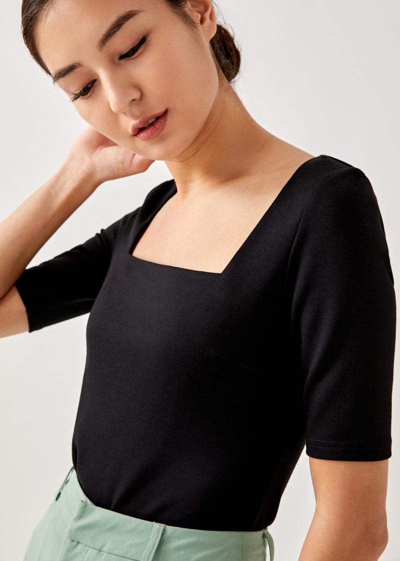 Tegan Fitted Square Neck Top