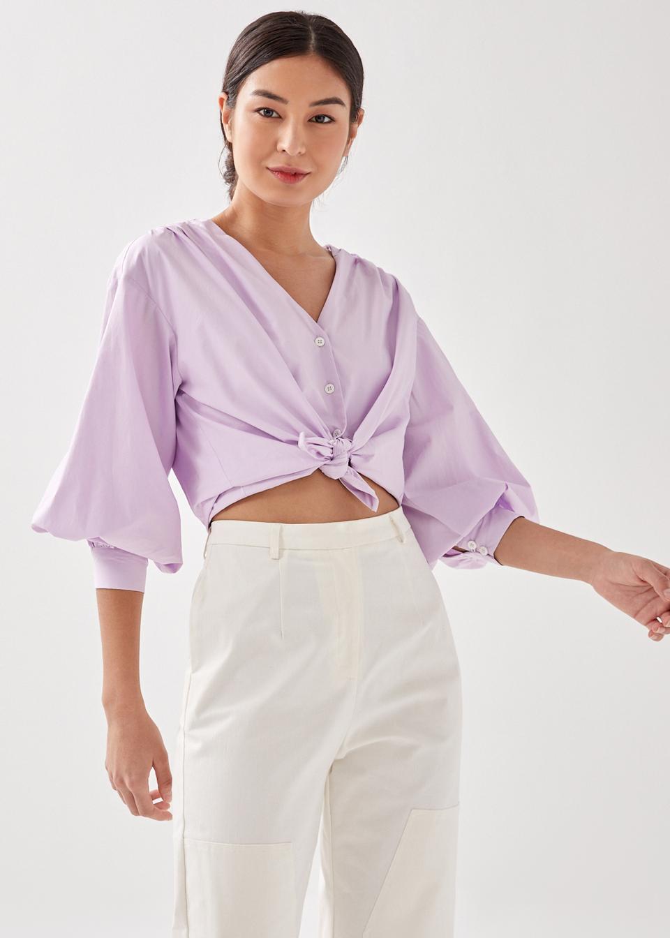 Korie Puff Sleeve Button Down Blouse