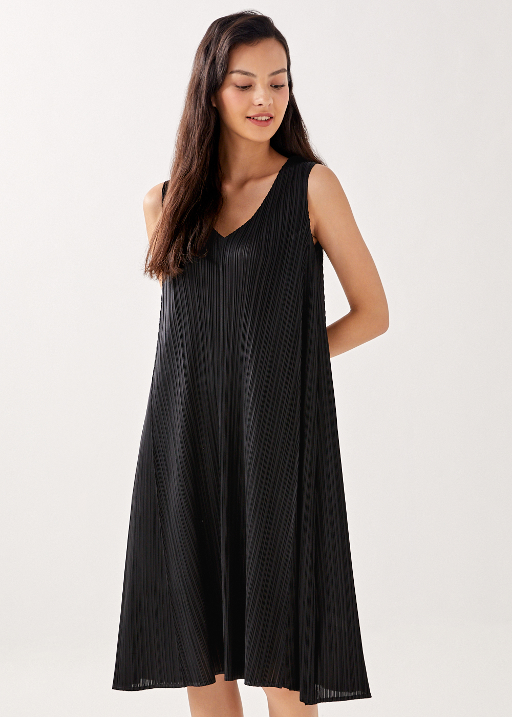 pleated party dress