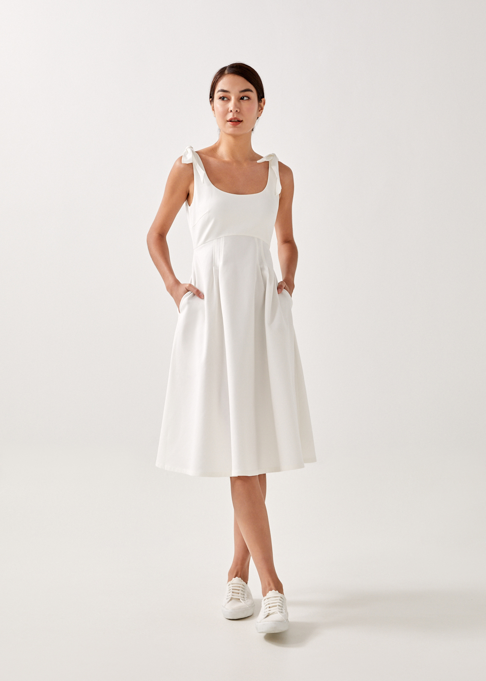 Buy Keara Tie Shoulder Babydoll Dress Love Bonito Singapore Shop Women S Fashion Online Love Bonito Sg Women S Fashion