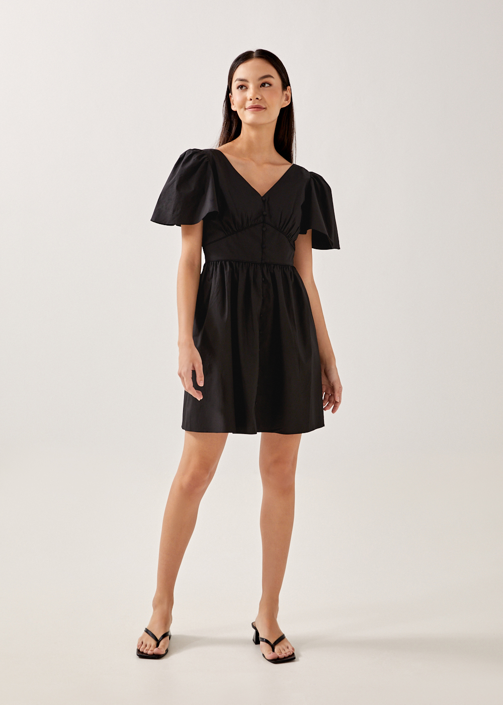 

Alani Piping Button Down Dress-014-XS