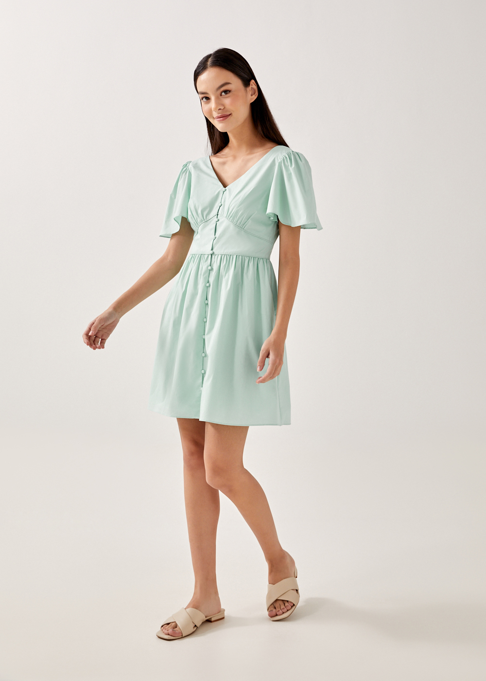 

Alani Piping Button Down Dress-092-M