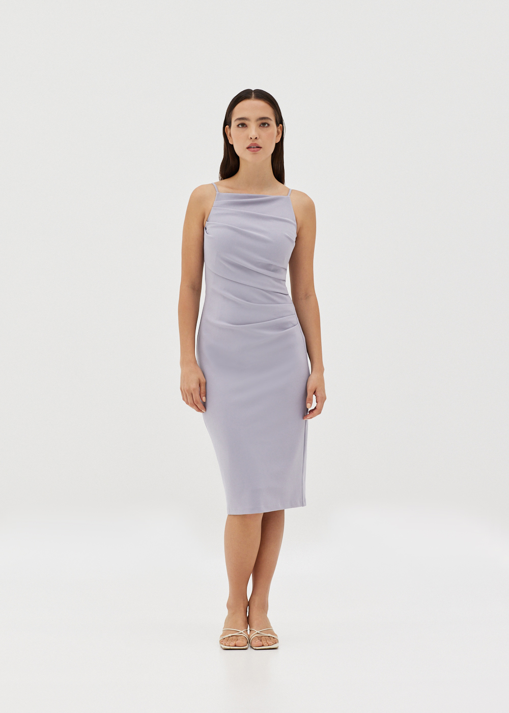 

Jaena Drape Bodycon Midi Dress-047-XXL