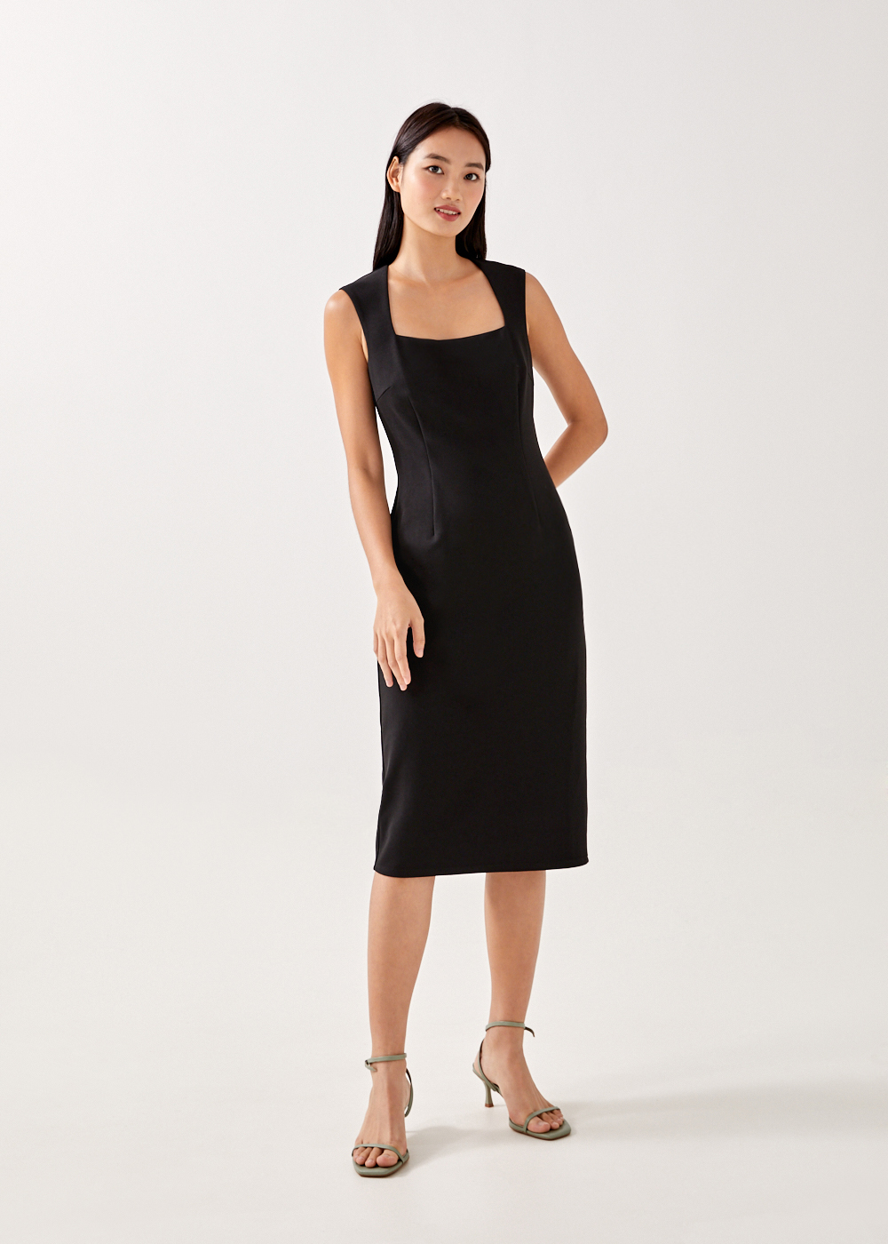 

Darina Classic Square Neck Pencil Dress-014-M