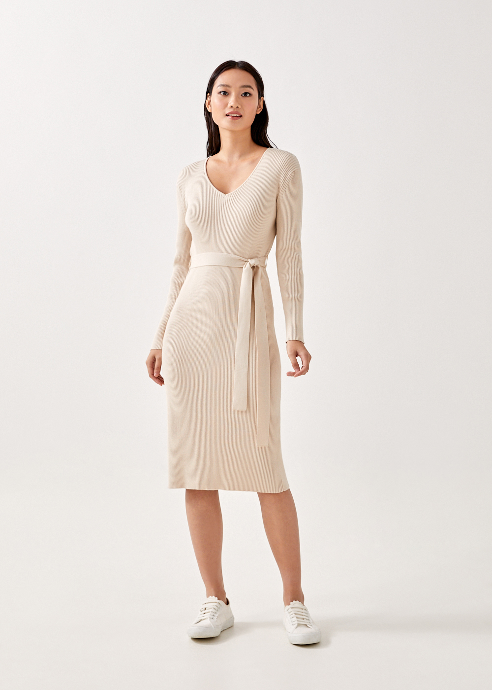 

Jesva Ribbed Knit Column Dress-035-S