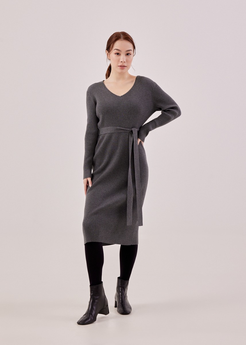 

Jesva Ribbed Knit Column Dress-171-M