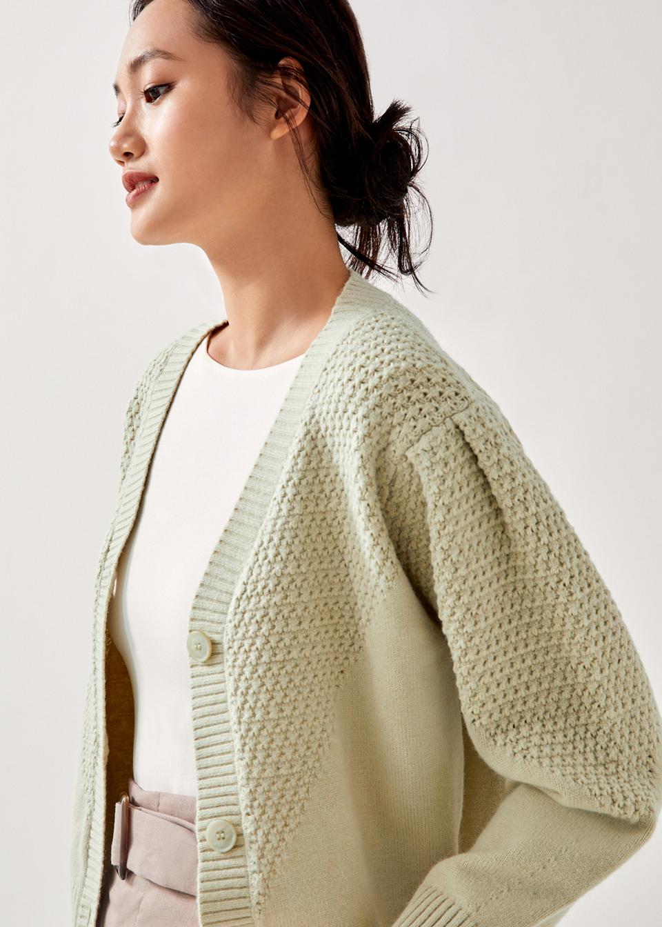 Kimmie Pointelle Cropped Cardigan