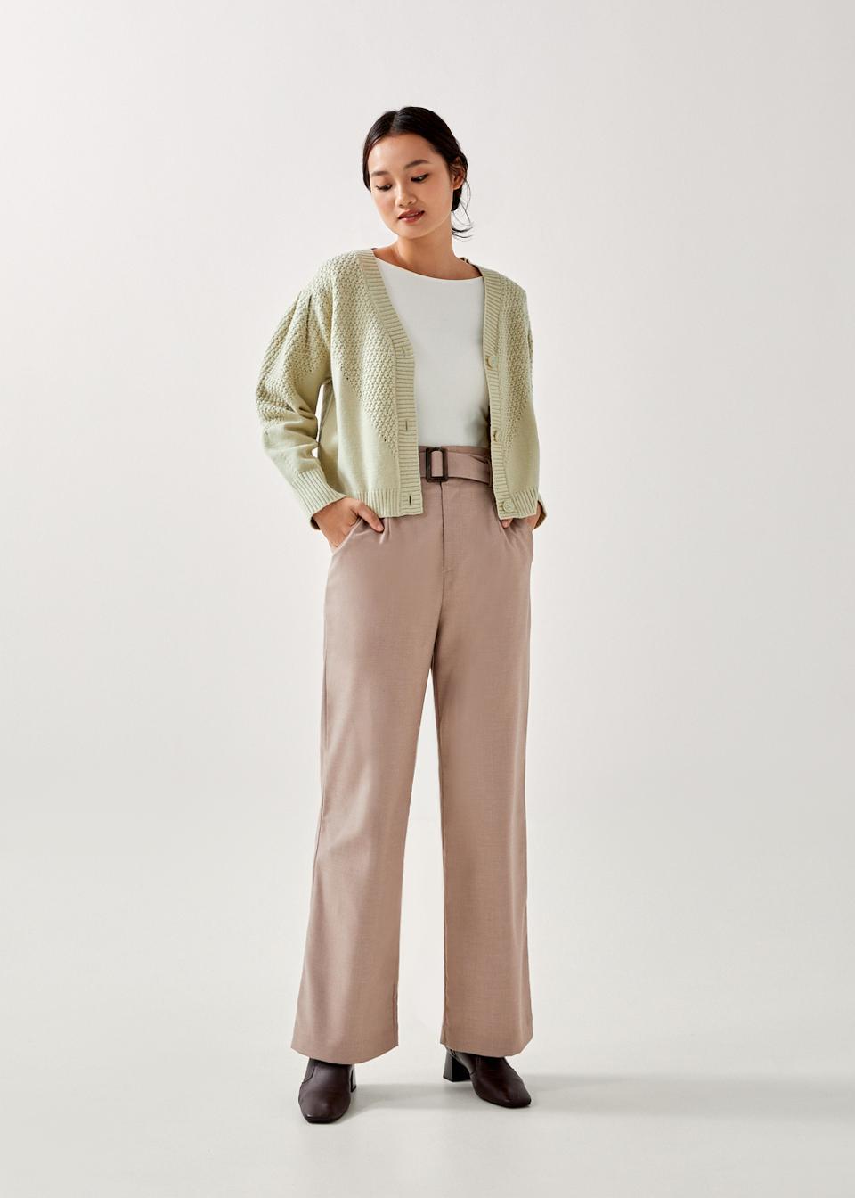 Kimmie Pointelle Cropped Cardigan