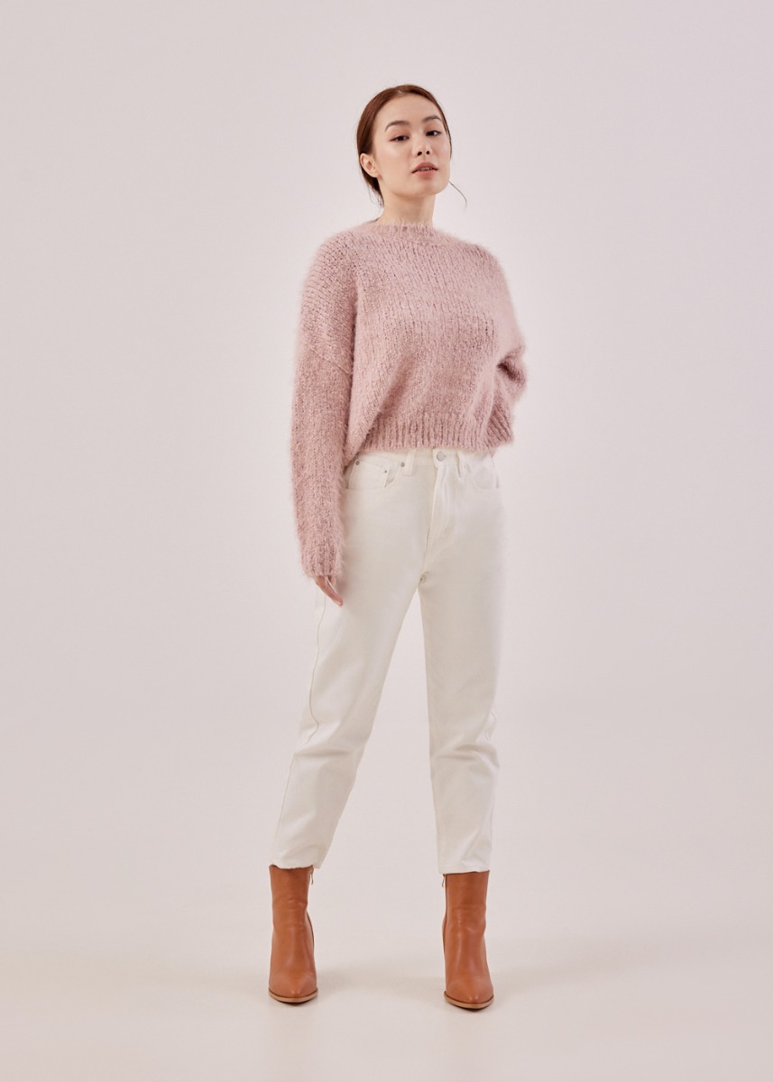 

Elison Soft Fur Yarn Boxy Jumper-026-S