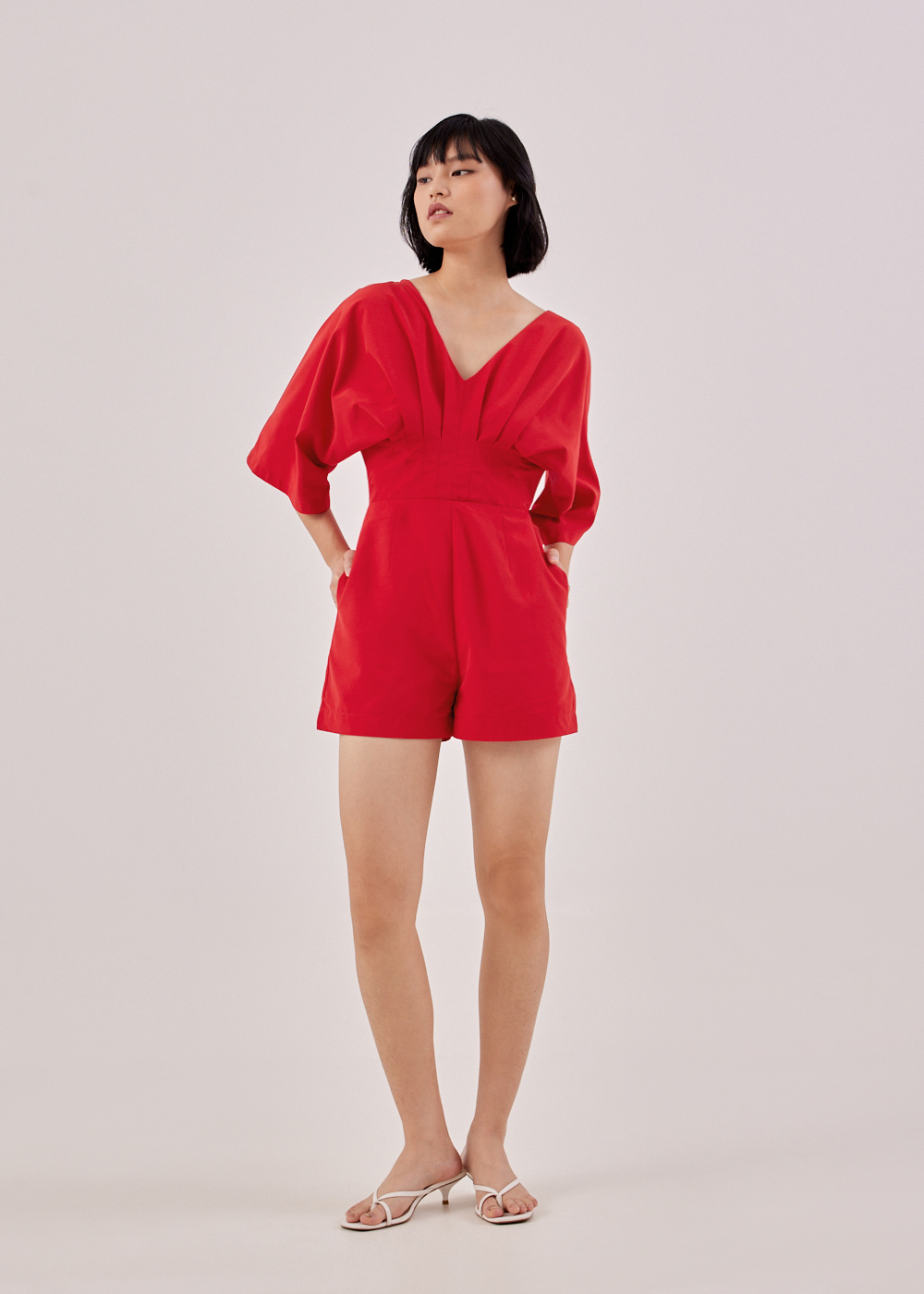 

Levina Pleated Kimono Romper-020-XXS