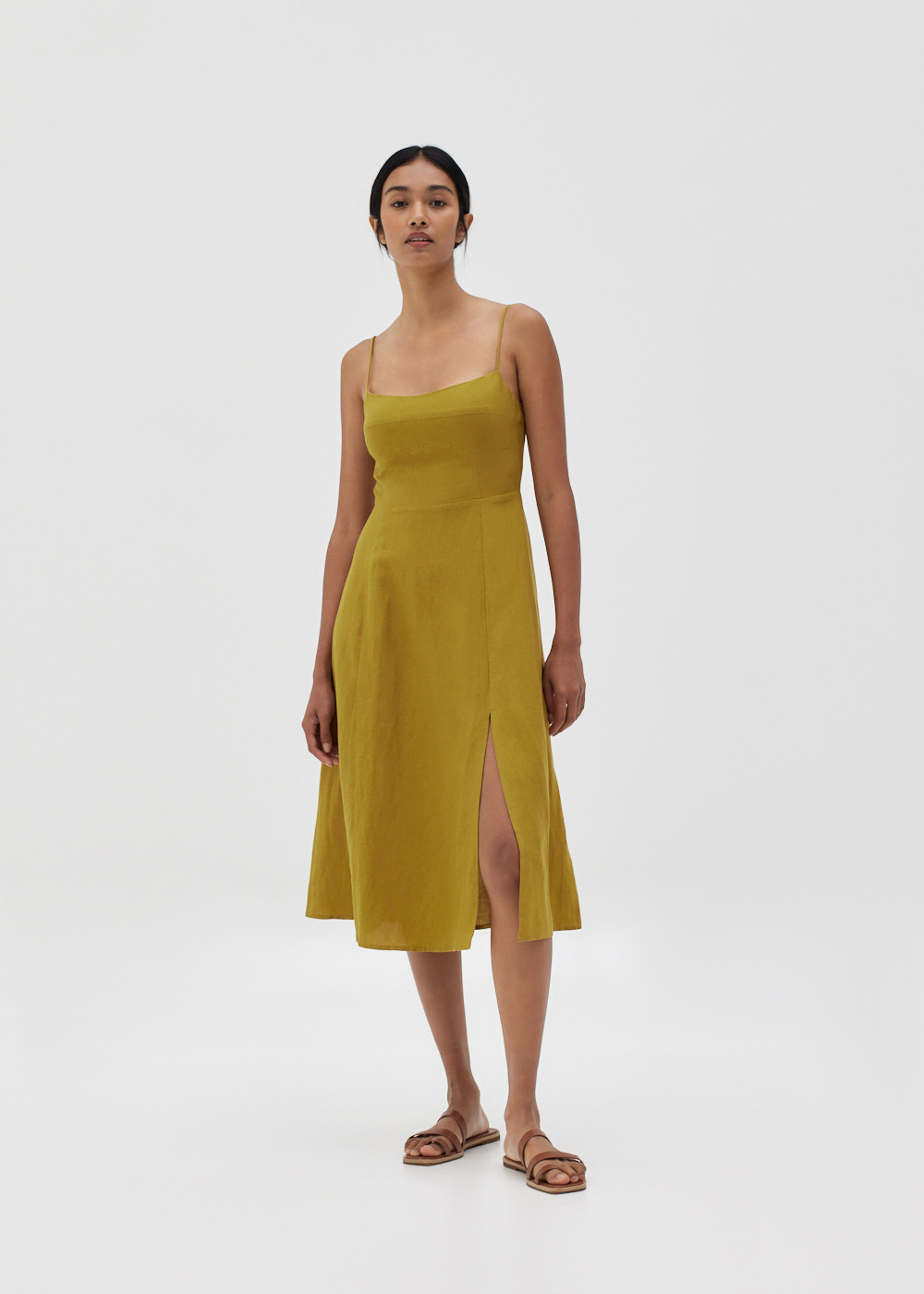 

Sianna Linen Bustier Smocked Dress-275-XS