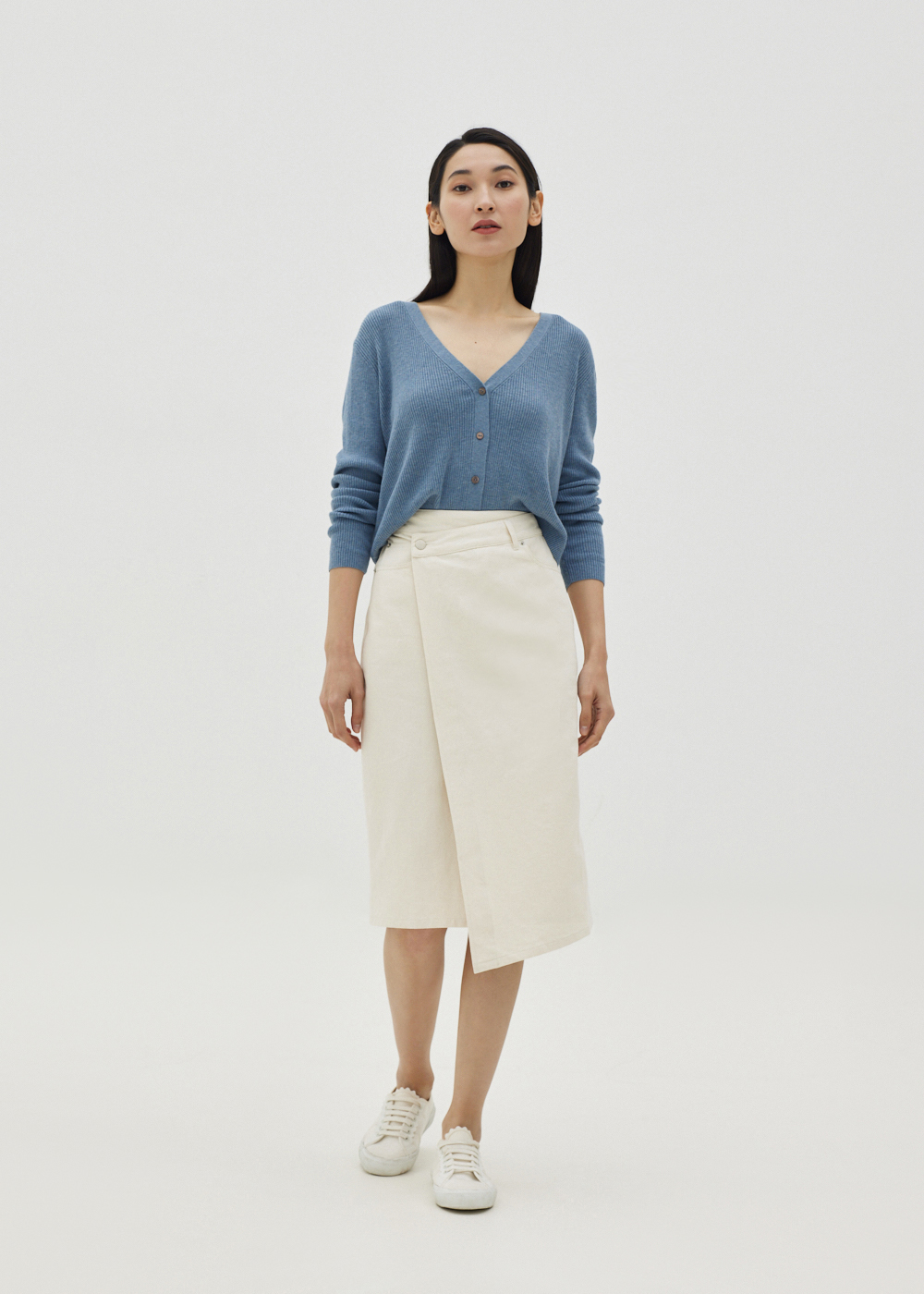 

Araceli Asymmetrical Denim Skirt-106-S