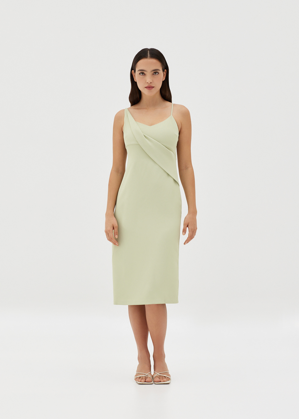 

Ayesha Asymmetric Drape Front Column Dress-022-S