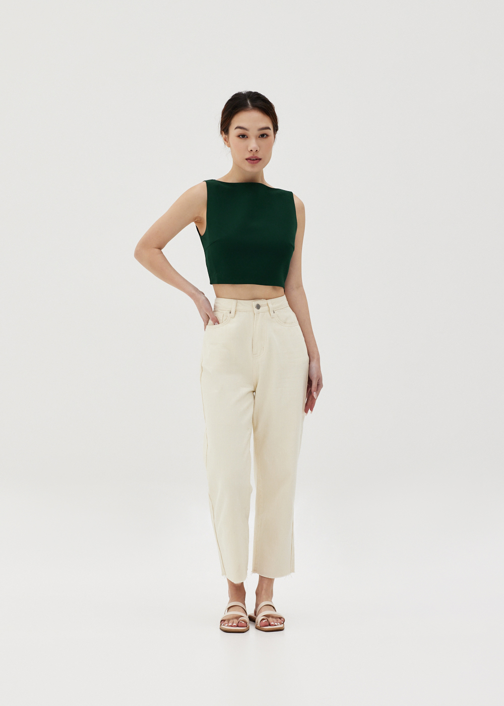 

Nelizza Boat Neck Crop Top-078-XXS