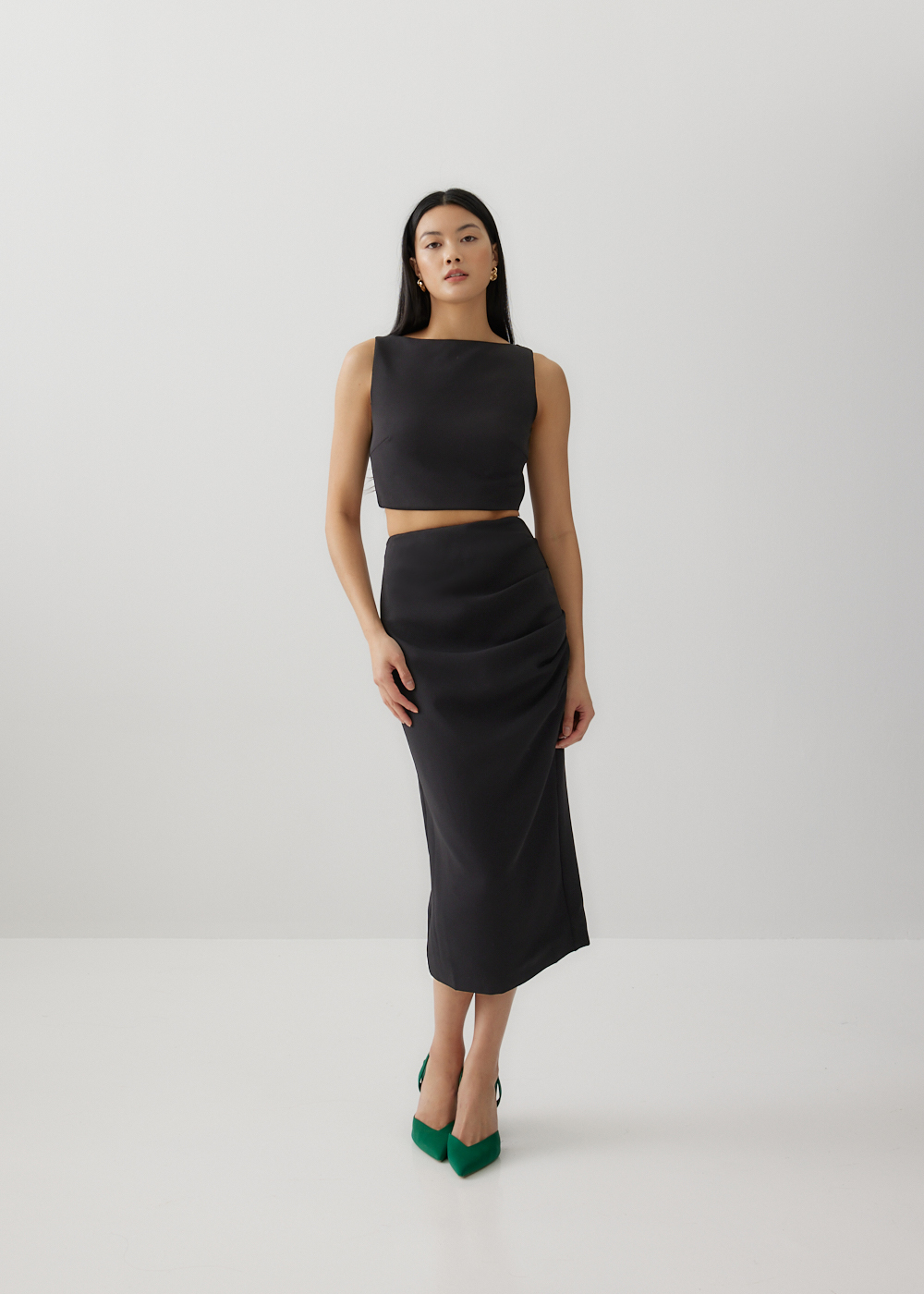 

Mailea Side Pleat Column Skirt (2022 Version)-014-XXS
