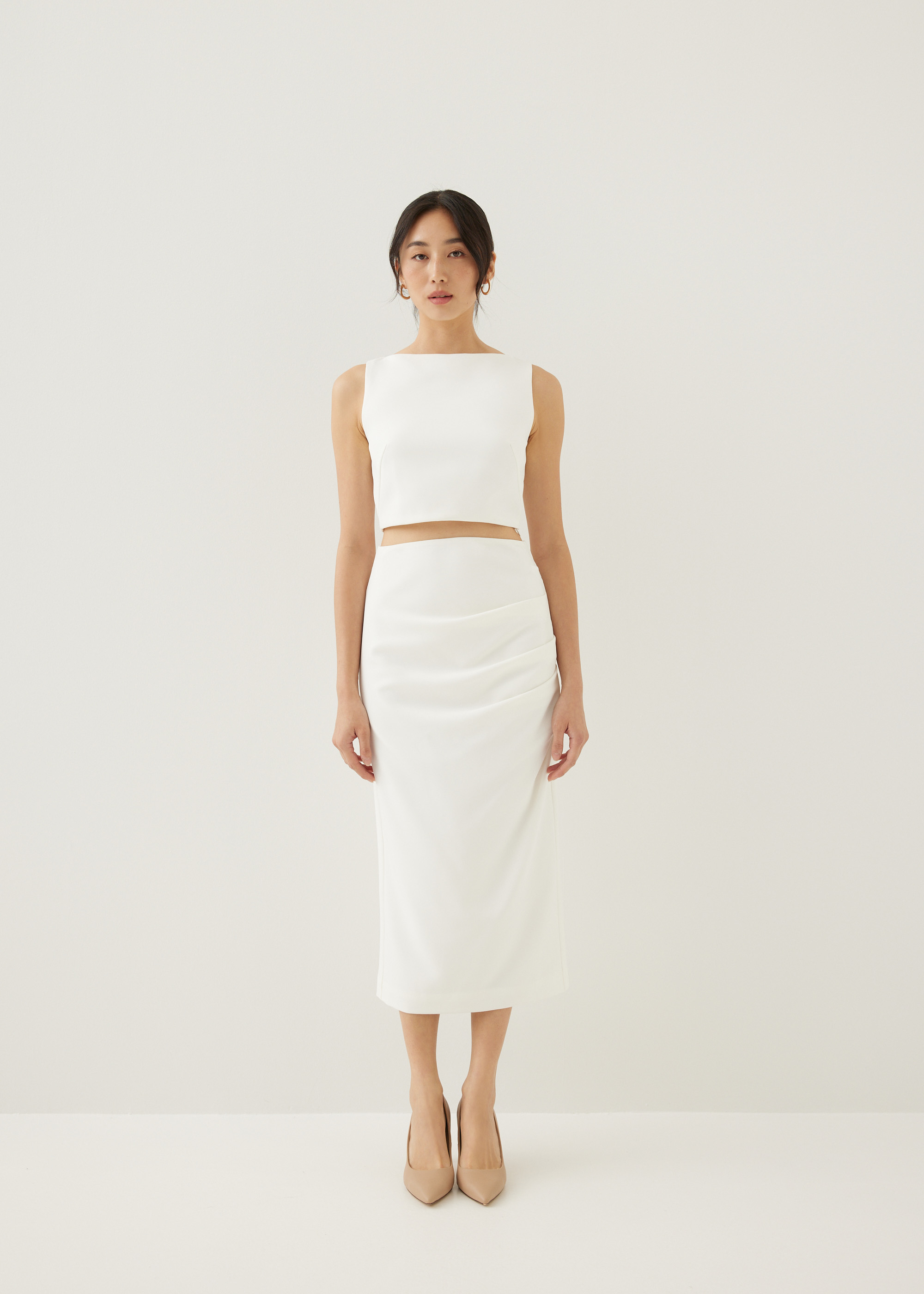 

Mailea Side Pleat Column Skirt (2022 Version)-031-S