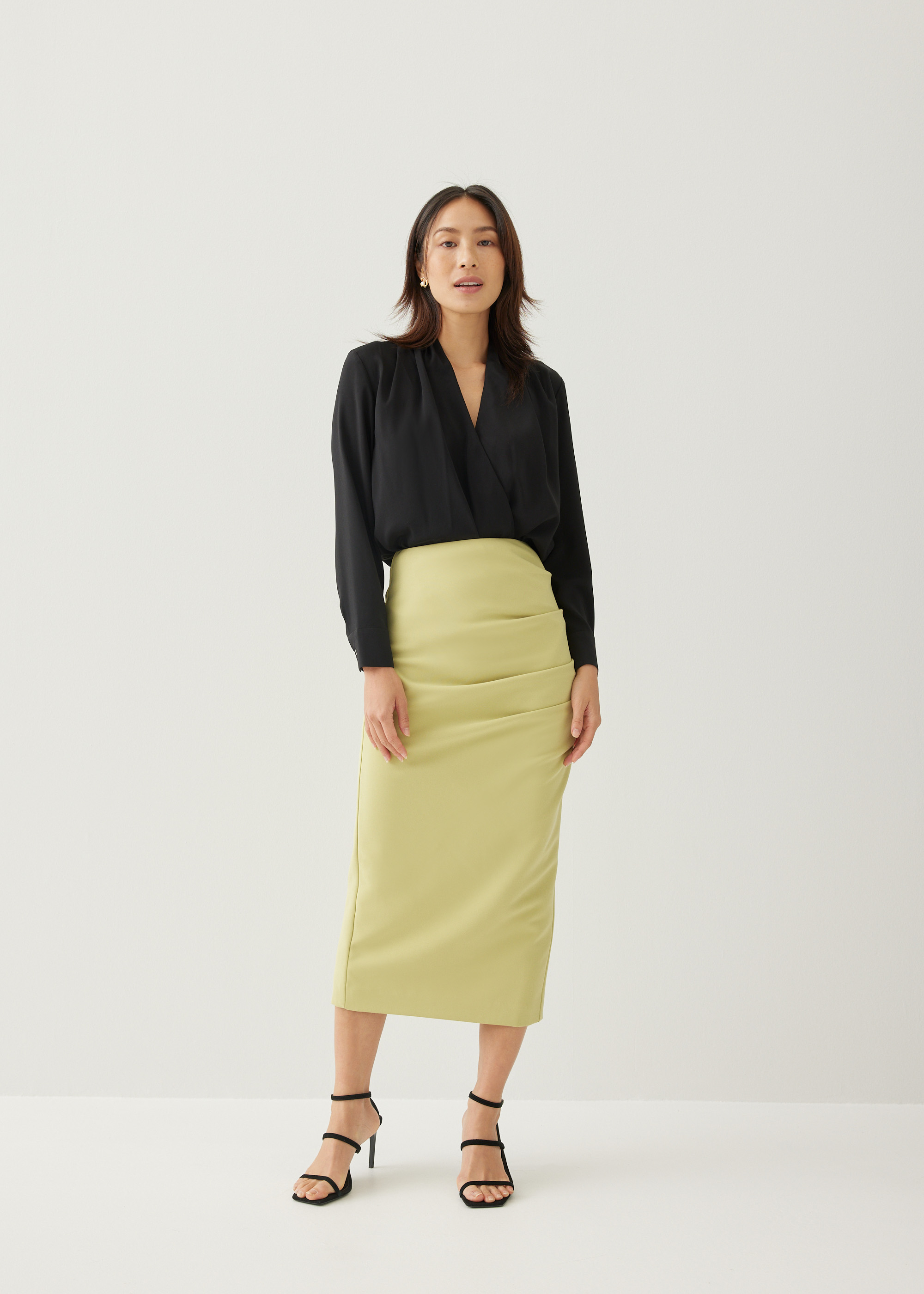 

Mailea Side Pleat Column Skirt (2022 Version)-253-XXS