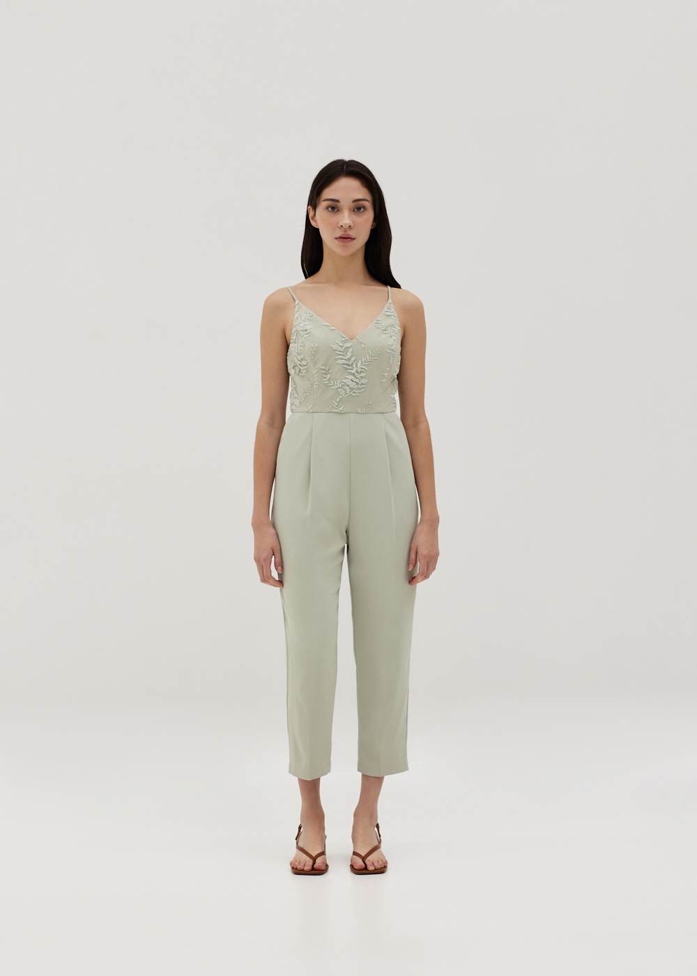 

Maela Mixed Fabric Jumpsuit-161-XXS