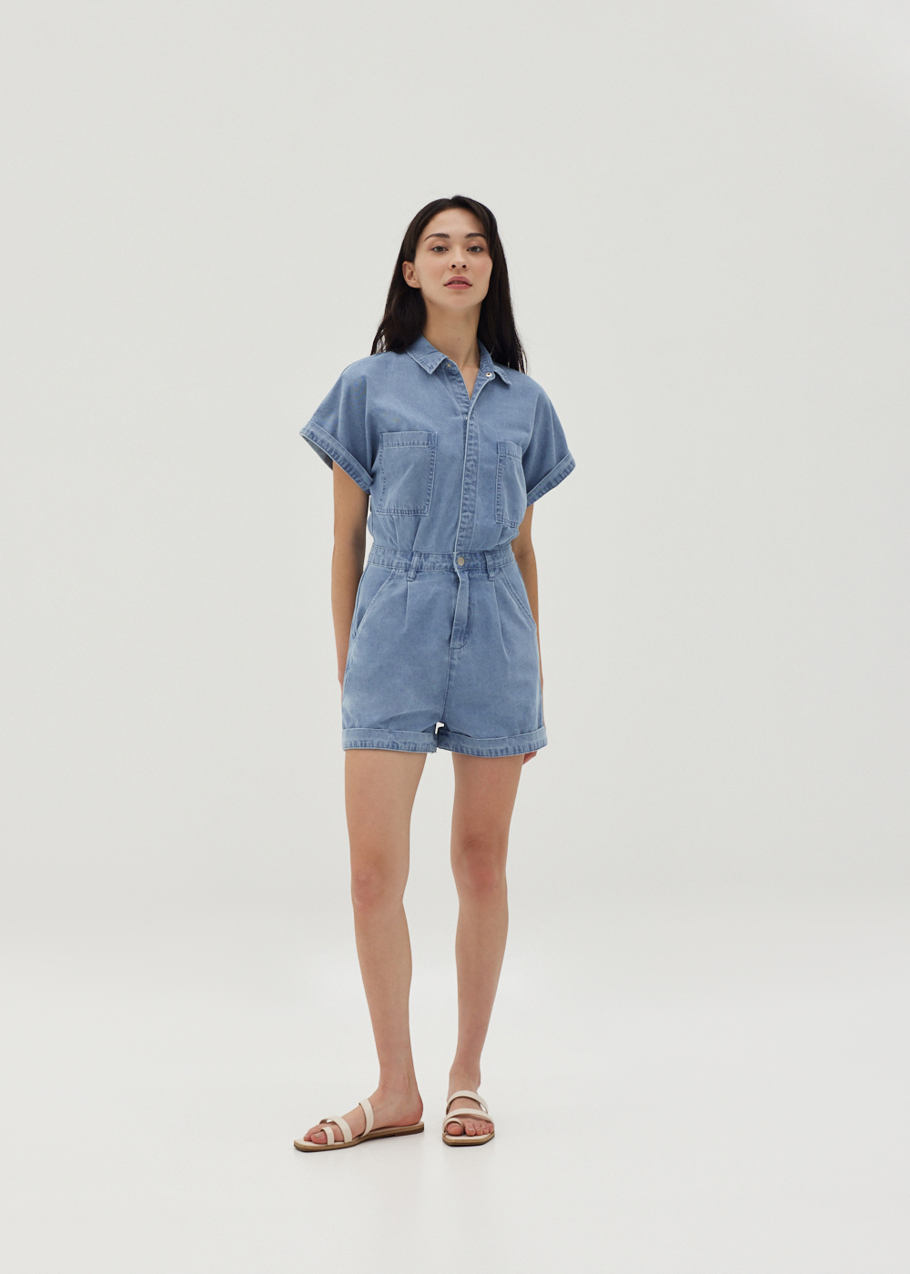 

Madisyn Denim Romper-416-XXS