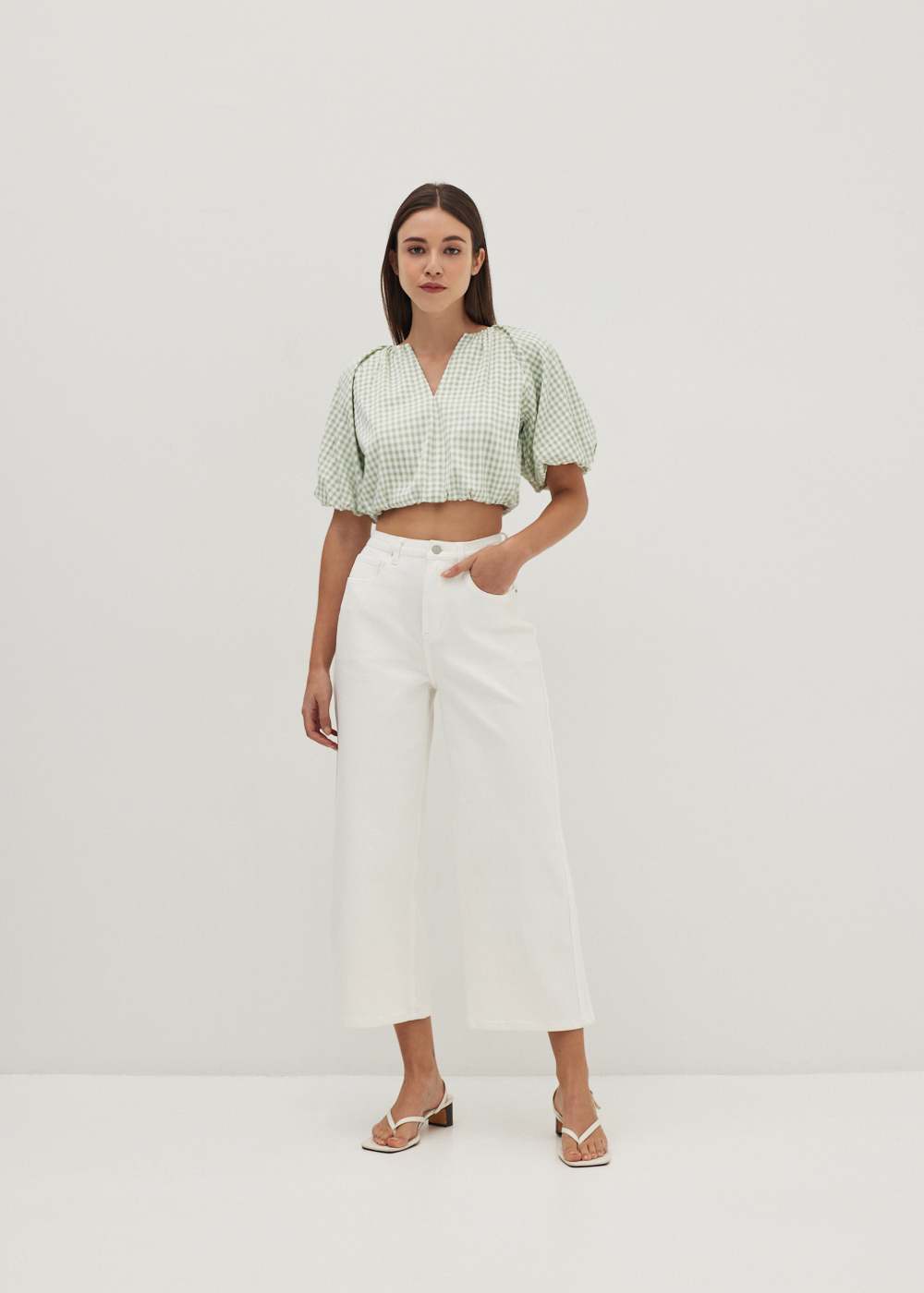 

Mallison Puff Sleeve Crop Top-156-XS