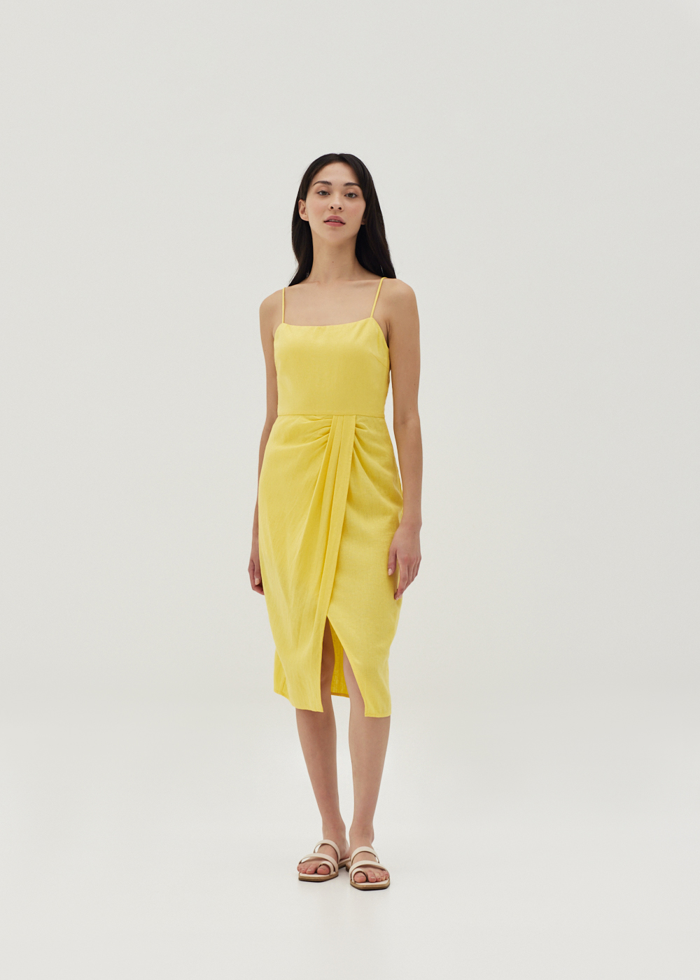 

Noemi Linen Bodycon Midi Dress-019-XXS