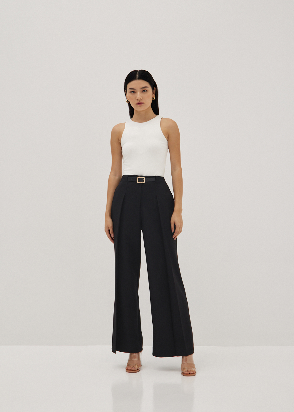 

Nina Belted Pleated Trousers-014-XS