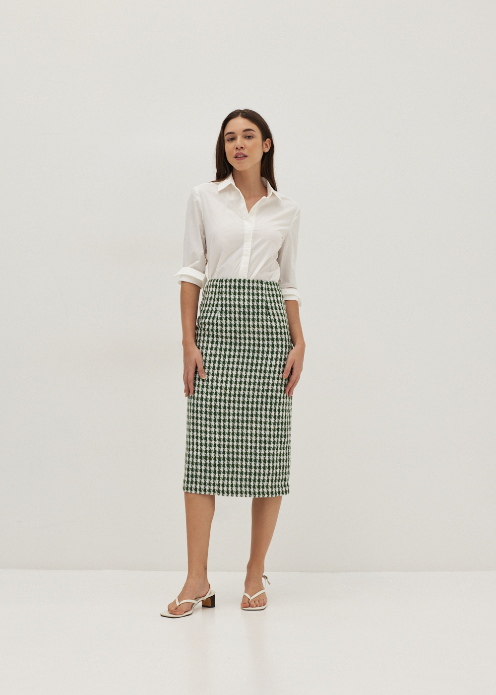 

Alexis Houndstooth Column Skirt-006-L