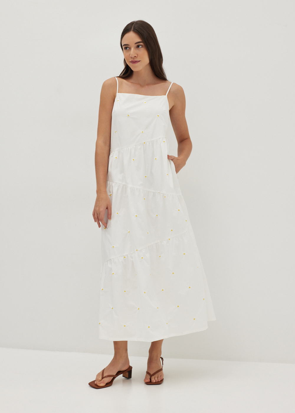 Buy Arleth Embroidered Tiered Maxi Dress @ Love, Bonito Singapore