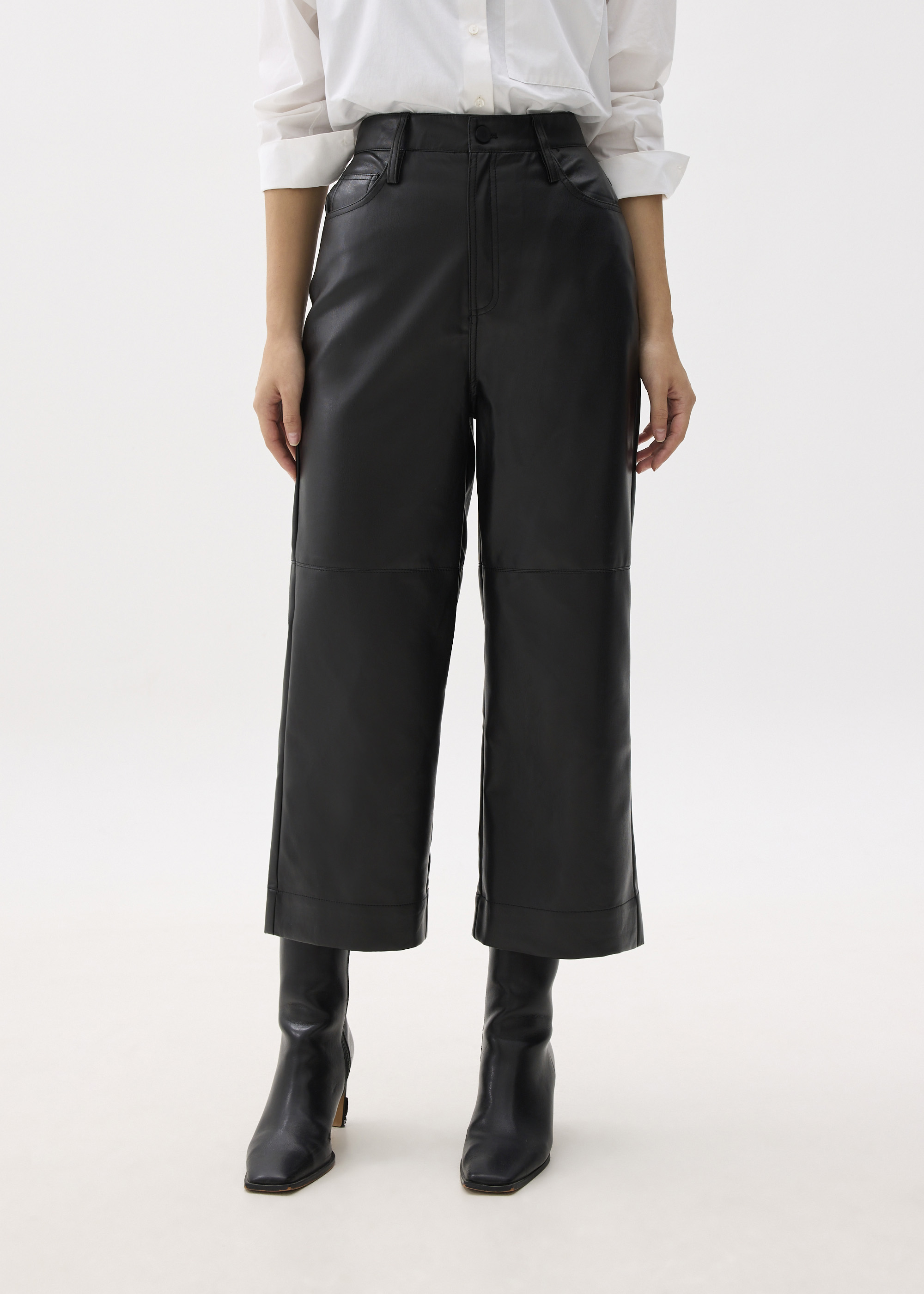 

Theia Pleather Wide Leg Pants-014-L