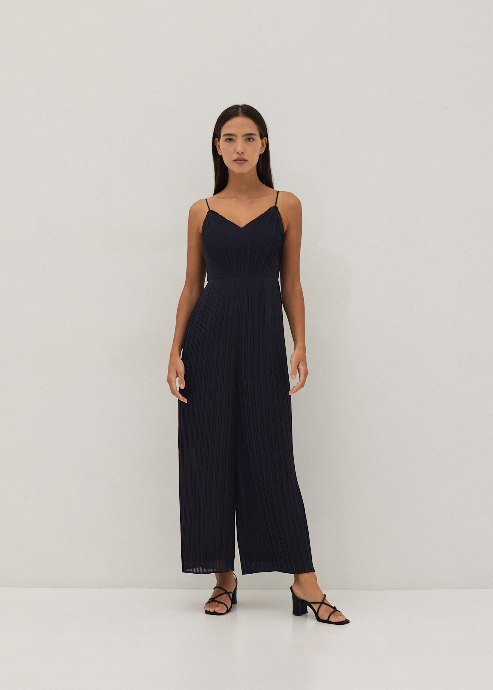 

Marlene Pleated Straight Leg Jumpsuit-014-L