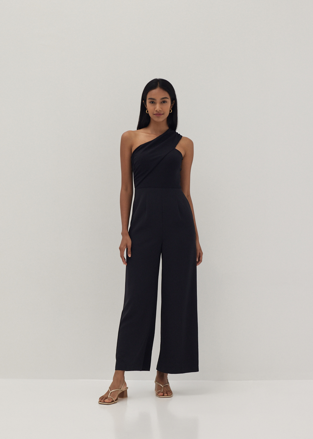 

Dane Mixed Fabric Toga Jumpsuit-014-L