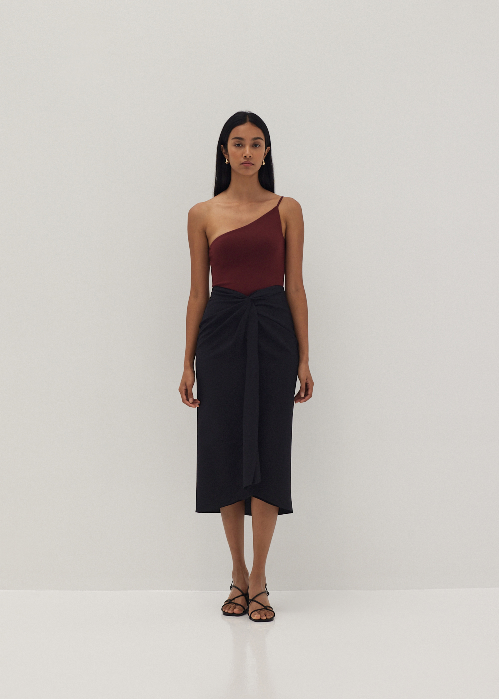 

Sofianna Twist Front Column Skirt-014-S