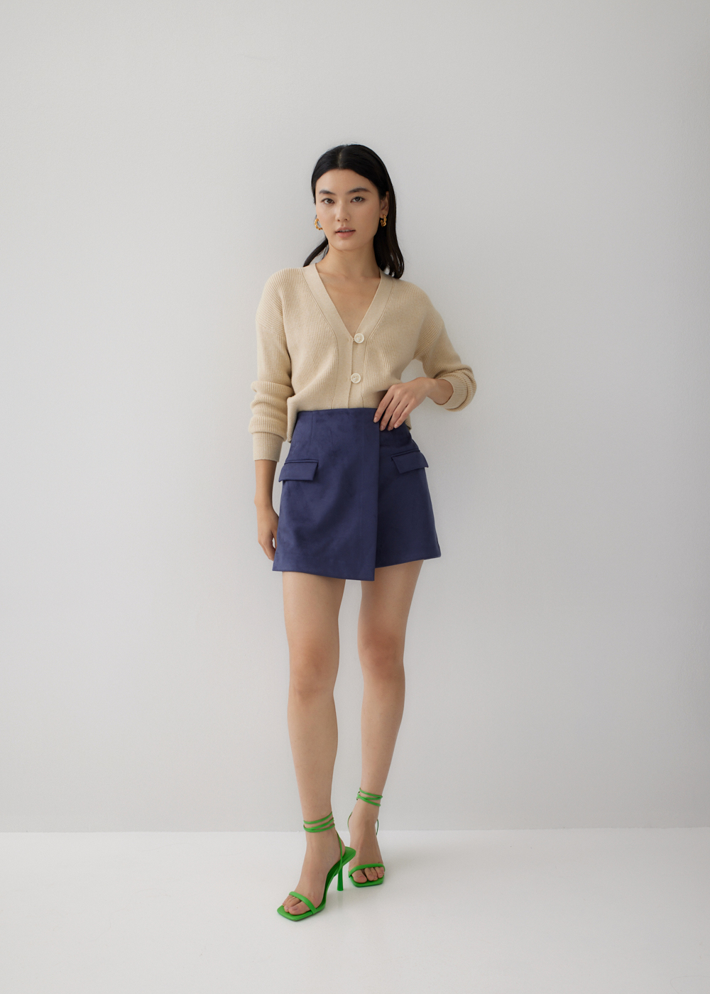 

Marguerite Suede Mini Skorts -169-XS