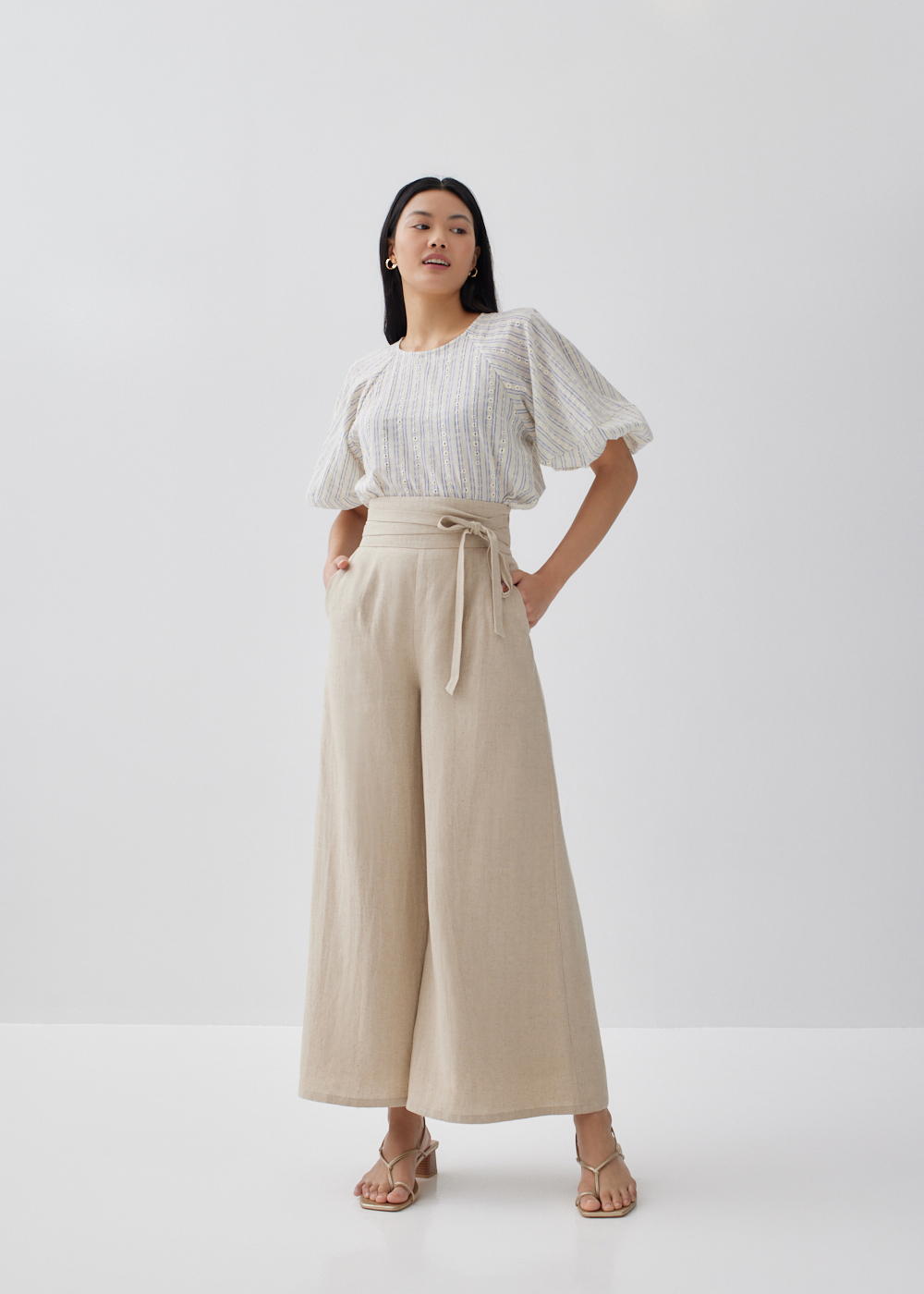 

Terry Linen Wide Leg Pants-042-XXL