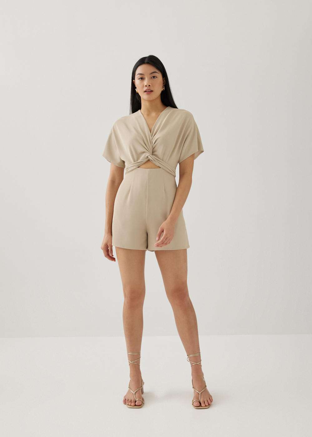 

Davine Twist Front Cut Out Romper-042-XS